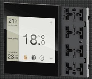 Touch&See display with 2-fold pushbutton, with red/white LED