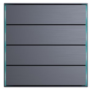 Dora serie 4-8 gangbutton KNX, + type Line metal Alu-eloxal, modular buttons,  temperature sensor, thermostat parametered, 2 analog input Anthracite Gray