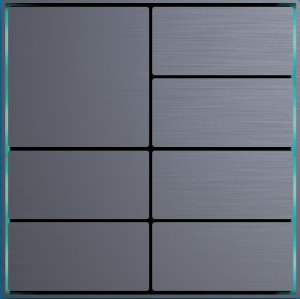 Dora series KNX button, Anthracite Gray  4-gang / 7-buttons,  metal anodized aluminum, internal temperature reader, 2 external inputs.86x86x8mm