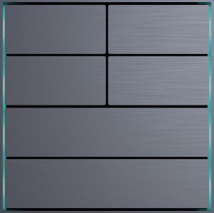 Dora series KNX button, Anthracite Gray, 4-gang / 6-buttons, metal anodized aluminum, linear design, internal temperature reader, 2 external inputs.86x86x8mm