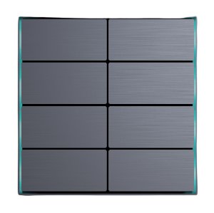 Dora series KNX, Antique Grety 8 buttons, metal anodized aluminum, internal temperature reader, 2 external inputs.86x86x8mm