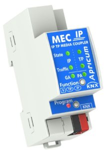 Apricum MECip - KNX IP Router with 4 channels for tunneling, 2SU, REG