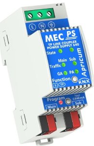 Apricum MECps640 - KNX LineArea Coupler with integrated 640mA KNX power supply, 2SU, REG